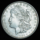 1921-D Morgan Dollar Bright White Choice UNC, Unicorn Die Break E