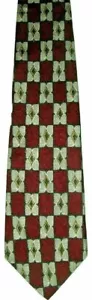 Jos A. Cravatta collo uomo Bank 100% seta verde bordeaux oro 55,5"L - Foto 1 di 8