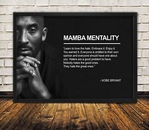 Kobe Bryant Famous Motivational Quotes - High Quality Premium Poster Print