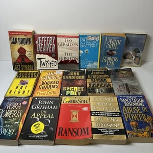 Lot Of 16 Mixed Fiction Paperback Books - Steel, Brown, Deaver, Sandford, Sparks - Picture 1 of 3