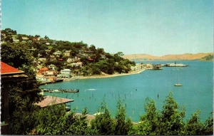 Sausalito CA California Bay Aerial View Vintage Postcard Boats on Water - Picture 1 of 2