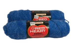 Vintage RED HEART Lot 2 Caress Royal Blue 848 3 oz 4-ply Acrylic Nylon mothproof - Picture 1 of 8