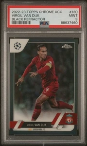 2022-23 TOPPS CHROME UEFA CLUB COMPETITIONS VIRGIL VAN DIJK LIVERPOOL /10 PSA 9 - Foto 1 di 2
