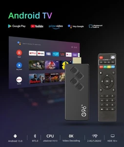 G96 8K Android 13 Streaming TV Stick, 2GB RAM, 16GB Storage, Multi-Language - Picture 1 of 19