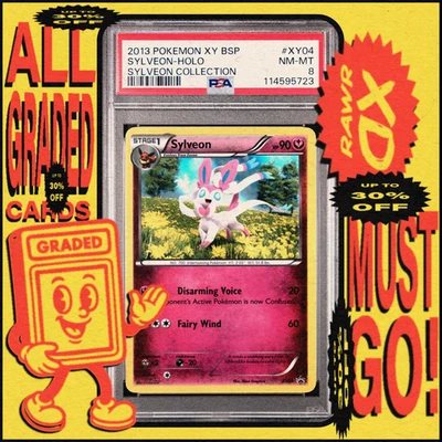Pokemon XY Black Star 2013 promoción Sylveon Holo #XY04 PSA 8 tarjeta graduada Sylveon Co Foto 1 de 3