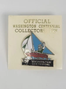 1989 Washington Centennial Collectors Pin - Sailboat - Picture 1 of 2