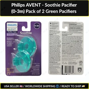 Philips AVENT - Soothie Pacifier (0-3 m) confezione da 2 ciucci verdi - Foto 1 di 8
