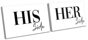 Bedroom Bed Side Couple Love Typography MULTI LONA pared arte Foto impresion - Imagen 1 de 1