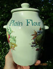 Vintage Ceramic Craft Suffolk Fruit Pattern Plain Flour Lidded Storage Jar 