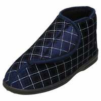 Mens Peter Touch Fastening Bootee Washable Wide Fit Textile Slipper Boots