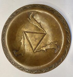 Antique Art Deco Bronze Dish/Ash Tray, Leaping Gazelles, cast and tooled, 1920