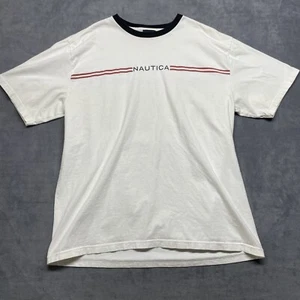 Camiseta Nautica 100% Algodón Manga Corta Juvenil XXL Blanco Gráfico T *Defecto - Imagen 1 de 9