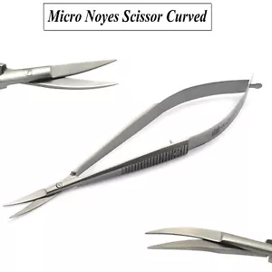 Profi MICRO Noyes Irisschere gebogen Dental Augenfederwirkung CE - Bild 1 von 3