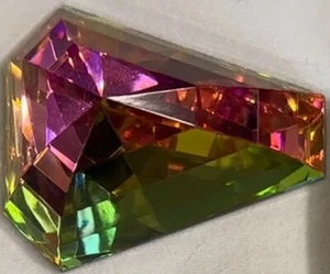 Vtg Vitrail Swarovski (?)Crystal Diamond Jewel Cut Casket Shape Paperweight Rare - Picture 1 of 23
