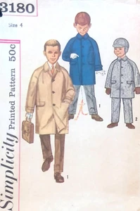 Simplicity Sewing Pattern 3180 Boys Coat Pants Hat Size 4 Child Winter Cut - Picture 1 of 6