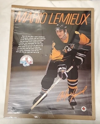 1980's Pittsburgh Penguins MARIO LEMIEUX  Fair Play Poster Shrink Wrapped 18x24 - Image 1 of 2