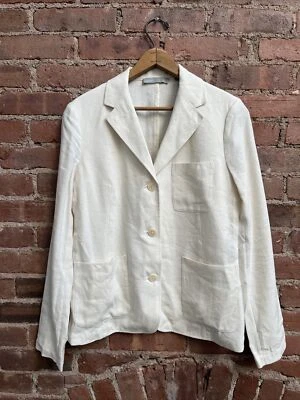 Vince. Blazer mujer lino/seda, talla 6, marfil Foto 1 de 4