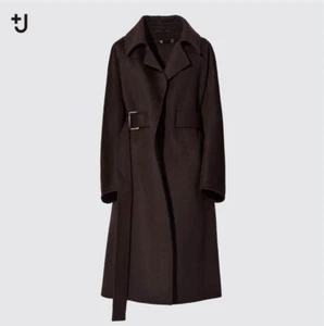 Uniqlo Jil Sander Cashmere blend wrap long coat Women Brown XS S M L XL XXL 3XL - Picture 1 of 18