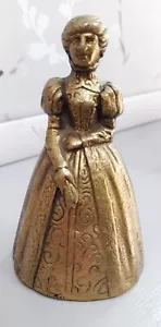 Vintage Brass Bell Elizabethan Lady Bell Hand Bell Dinner Bell Visitors Bell - Picture 1 of 6