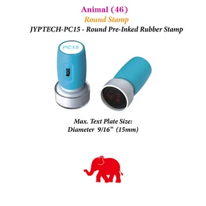 Tier (46) runder Lehrer Stempel JYP PC15 vorgefärbt Gummistempel - Bild 1 von 2