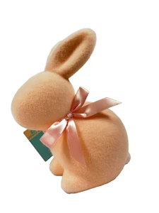 Way To Celebrate beflockter Pfirsichhase 9" leichte Dekoration - Bild 1 von 9