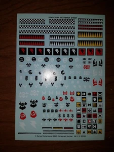Games Workshop: Hoja de aplicaciones de diapositivas - WARHAMMER 40K ORKS - Imagen 1 de 1