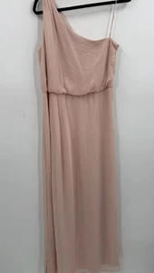 Adrianna Papell Abendkleid 12 Rouge Rosa Chiffon One Shoulder Abschlussball Homecoming - Bild 1 von 6