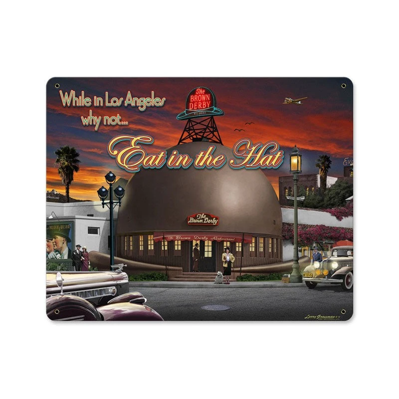 Vintage Style Metal Sign  Brown Derby 15x12 - Image 1 of 1