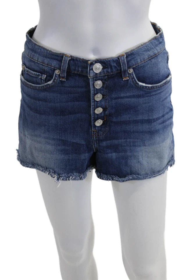 Hudson 男女通用深蓝色棉弹力沙滩短裤纽扣门襟 29 码 — 第 1/4 张图片