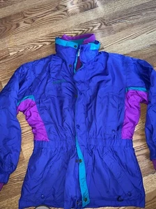 Vintage columbia Winter Coat Ski Jacket Retro Colors youth 18/20 - Picture 1 of 8