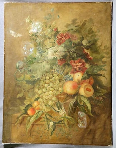 18th Century Dutch Still Life With Fruits Flowers and Butterflies - Picture 1 of 9