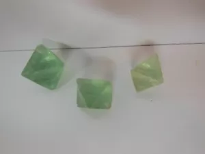 3 Fluorite Octahedron Crystal / Green / Medium Size - Picture 1 of 8