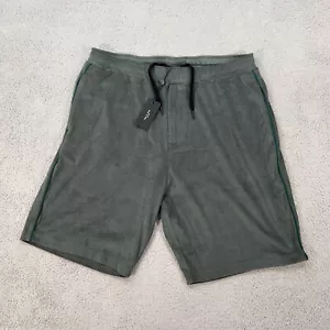 Theory Shorts Mens Large Green Terry Cloth Sweat Drawstrings Toweling NEW - Picture 1 of 11