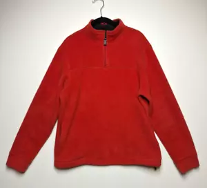 Gap Fleece Jacket Women's Medium Orange Quarter Zip Pockets Long Sleeve Outdoor - Picture 1 of 15