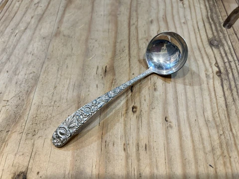 S. Kirk & Son Sterling Silver Repousse Pattern 5-1/4" Sauce Ladle Cover