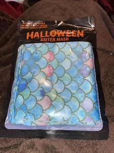 Mermaid Scales Gaiter Halloween Fabric Reusable Adult Face Mask ~ NEW - Picture 1 of 2