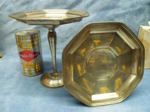 PAIR EAM Vintage Sterling Silver Octagonal Compotes 2164 - Picture 1 of 10