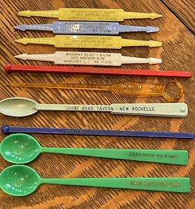 10 vintage Long Island NY Spoons Swizzle Sticks Jones Beach, Westchester CC, + - Picture 1 of 6
