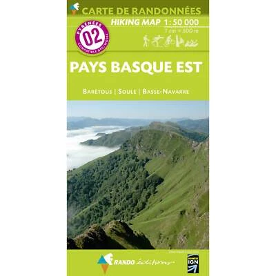 Pyrenees Map: 02 Pays Basque Est Rando Editions France walking hiking - Image 1 of 2