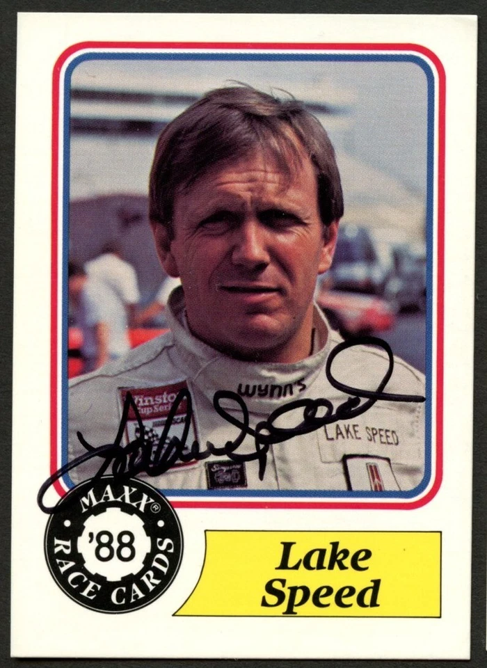 Tarjeta coleccionable de carreras Maxx NASCAR 1988 1988 autógrafo firmado Lake Speed #46 Foto 1 de 1