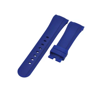 24mm Blue Rubber Watch Strap For Graham Chronofighter Prodive - Picture 1 of 6