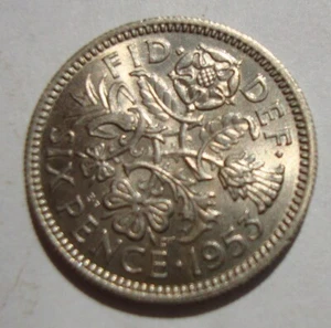 1953 Queen Elizabeth II Six Pence - Bild 1 von 2