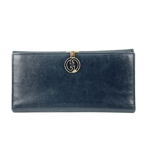 Vintage Gucci Lange Geldbörse Schwarz Leder Original - Bild 1 von 12