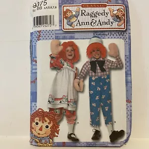 Simplicity 9375 Size 3-8 Child's Raggedy Ann Andy Costume Halloween - Picture 1 of 3