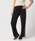 Lisa Rinna Collection Side Stripe Pull On Track Pant Black 2X A351128