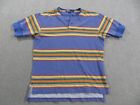 Polo Ralph Lauren Henley Shirt Mens Small Blue Cap Sleeve Cotton Missing Buttons
