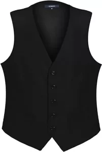 Gioberti Men's Formal Suit Vest Fit for Business or Casual Dress Size XXL Black - Picture 1 of 17