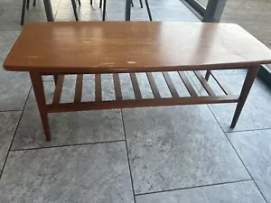 Danish Teak Surfboard Mid Century Coffee Table Brown - Picture 1 of 9