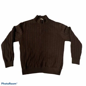 FAIRWAY & GREENE maglione golf lana merino italiano maglione a vento 1/4 zip XL - Foto 1 di 9