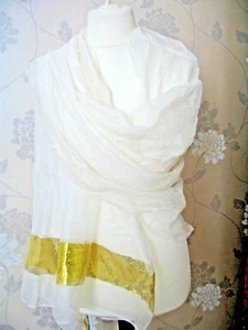 Shawl /wrap - stole- wedding - prom -gold - ivory- New - Picture 1 of 5